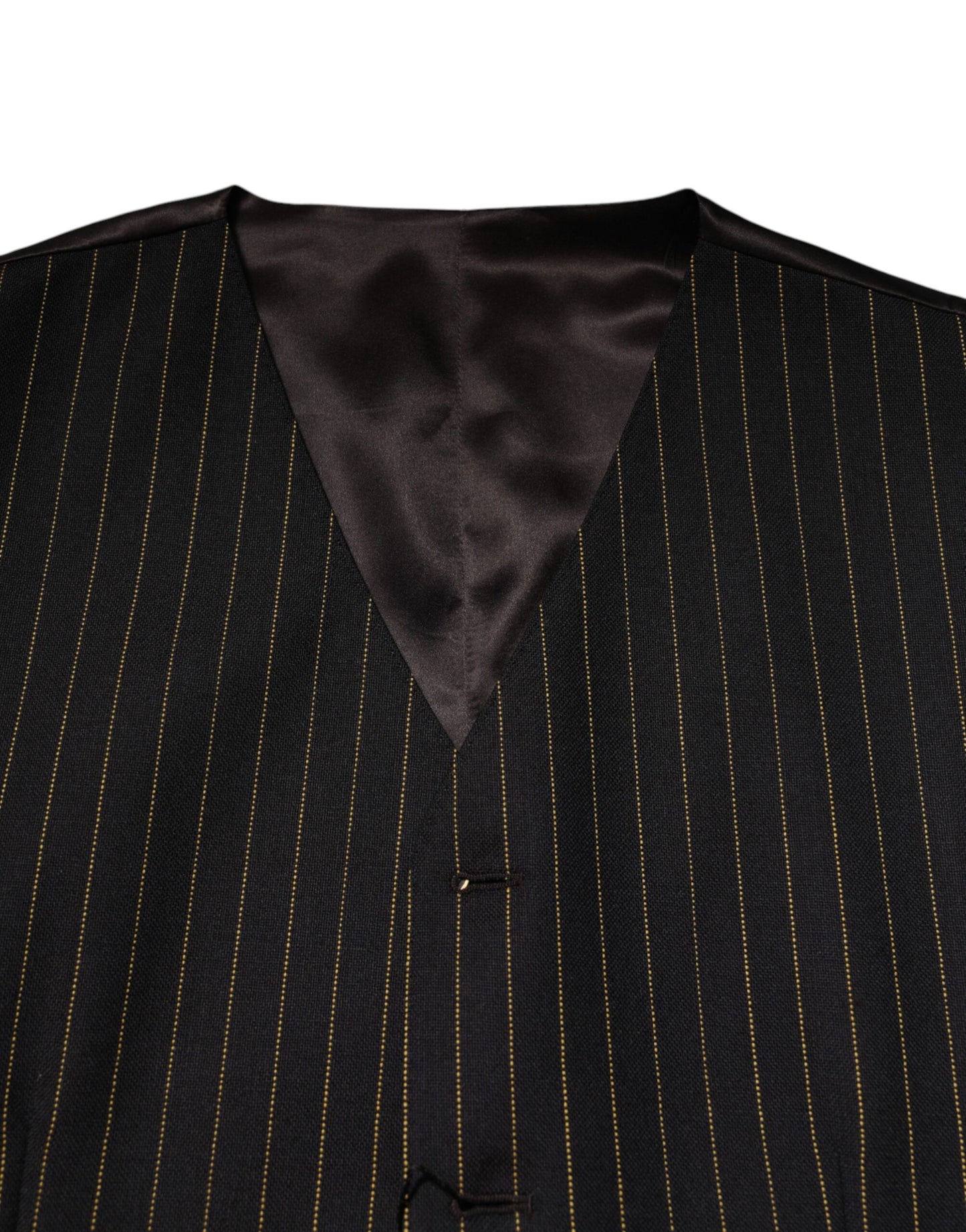 Gilet habillé en laine à rayures noires Dolce & Gabbana pour homme