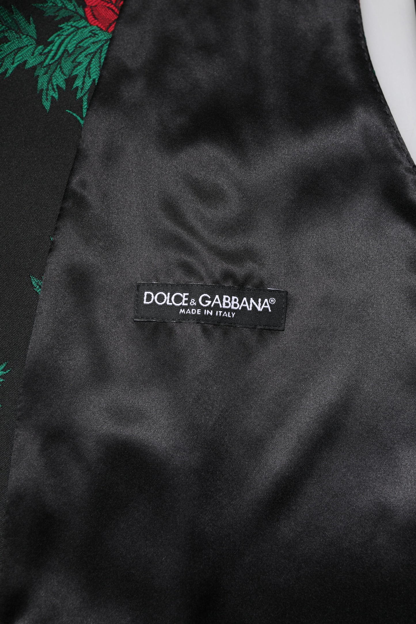 Gilet habillé en brocart floral rouge Dolce & Gabbana pour homme