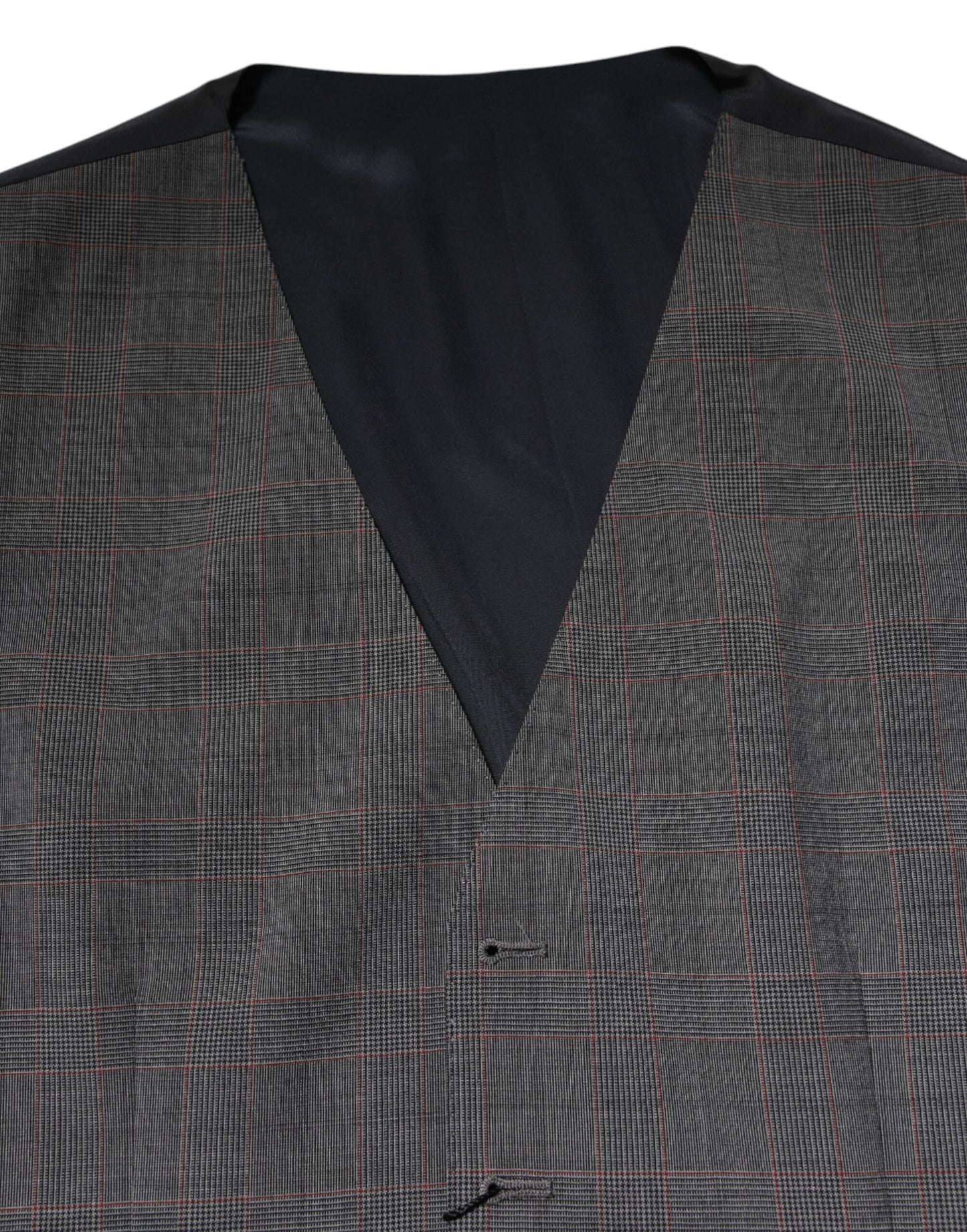 Gilet de costume en laine à carreaux gris Dolce & Gabbana