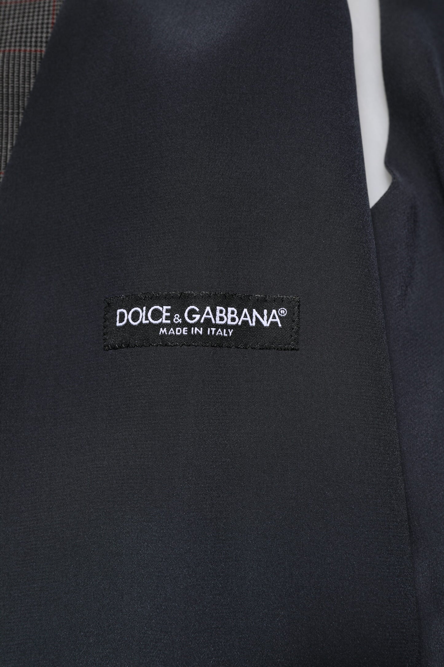 Gilet de costume en laine à carreaux gris Dolce & Gabbana