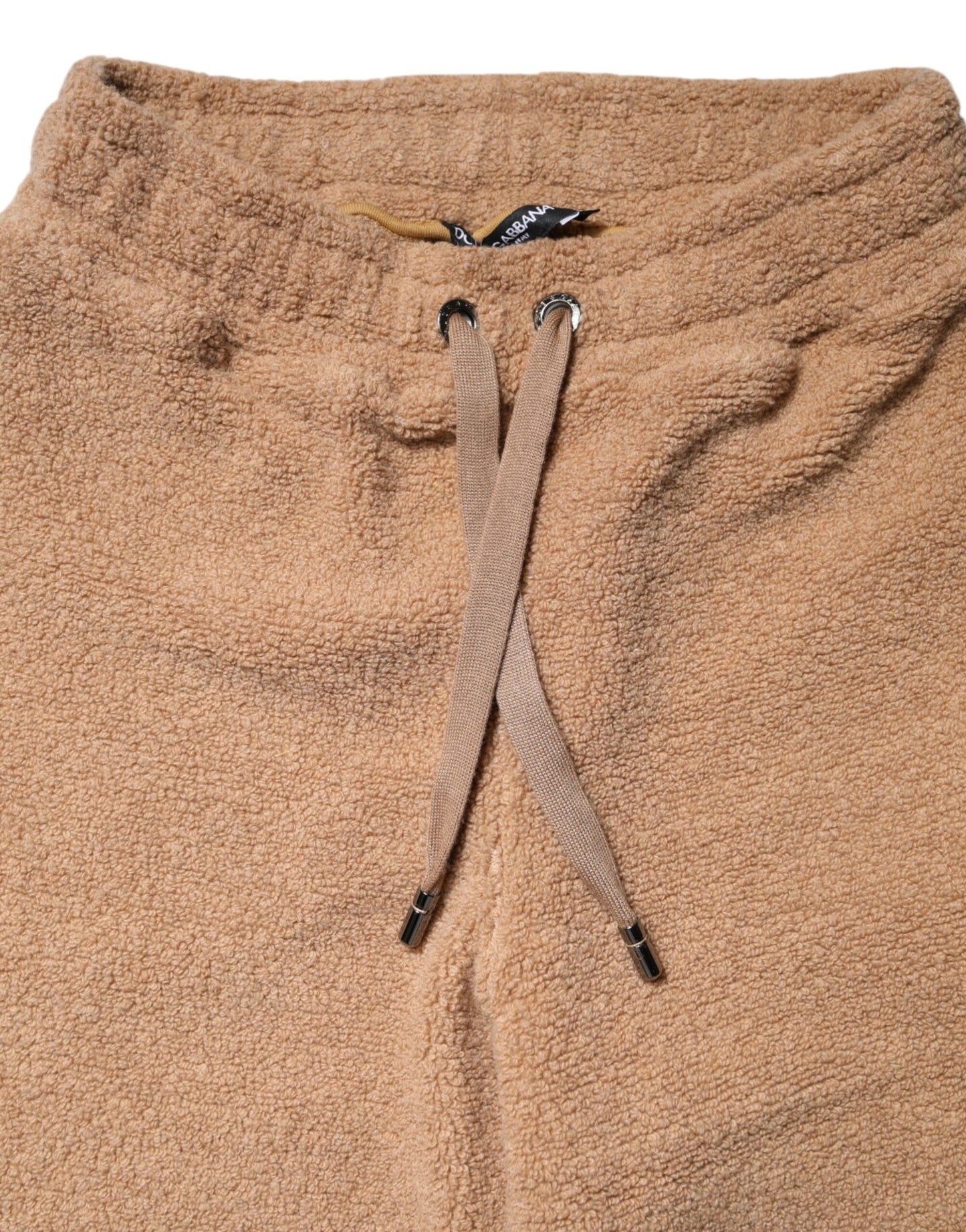 Dolce & Gabbana Brown Logo Plaque Sweatpants Straight Pants by Dolce & Gabbana
