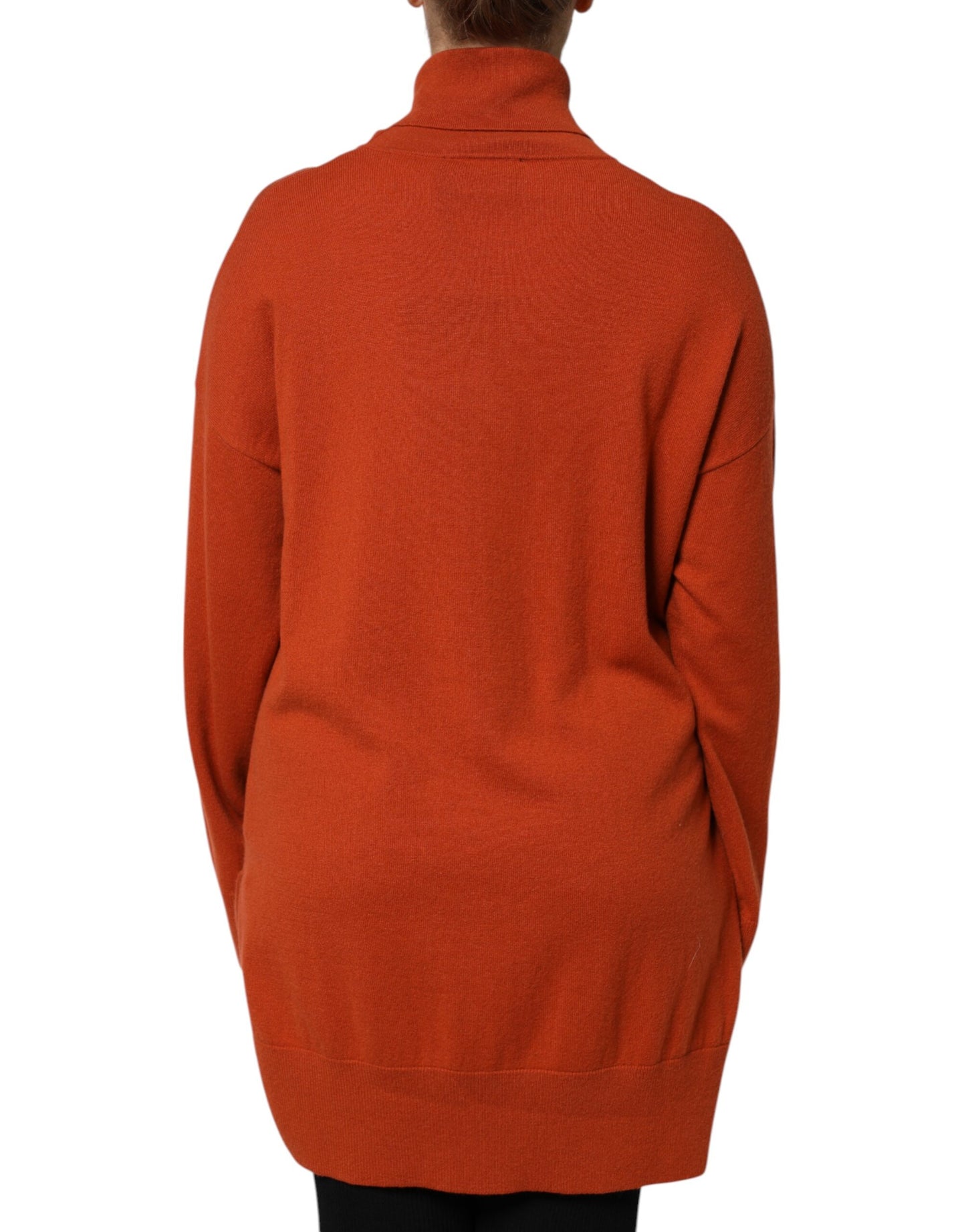 Alpha Studio Dark Orange Long Sleeves Turtleneck Sweater by Alpha Studio