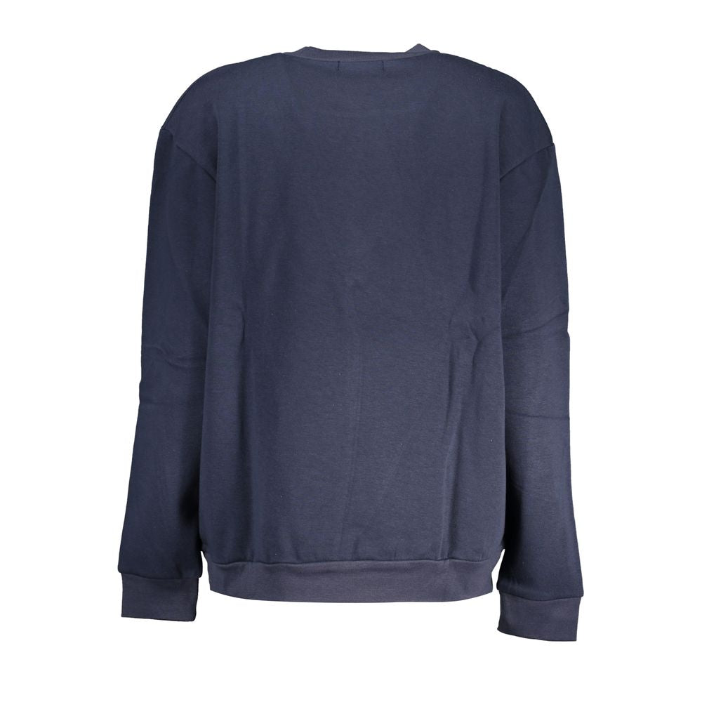 Cavalli Class Chic Blue Embroidered Fleece Sweatshirt by Cavalli Class