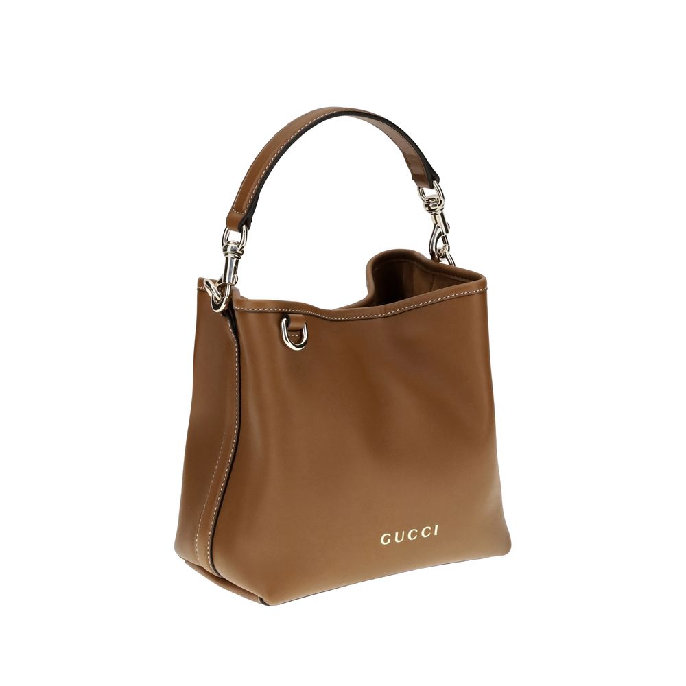 Sac seau en cuir Gucci avec emblème GG