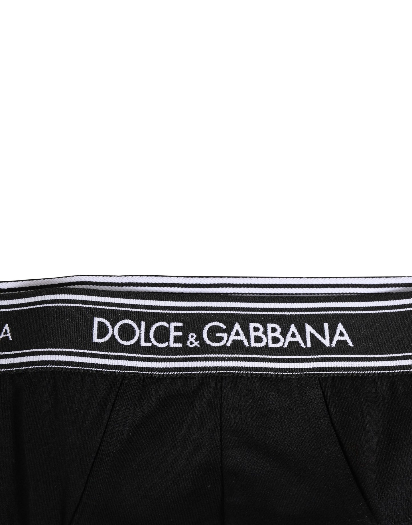 Slip Dolce & Gabbana en coton stretch noir à imprimé logo