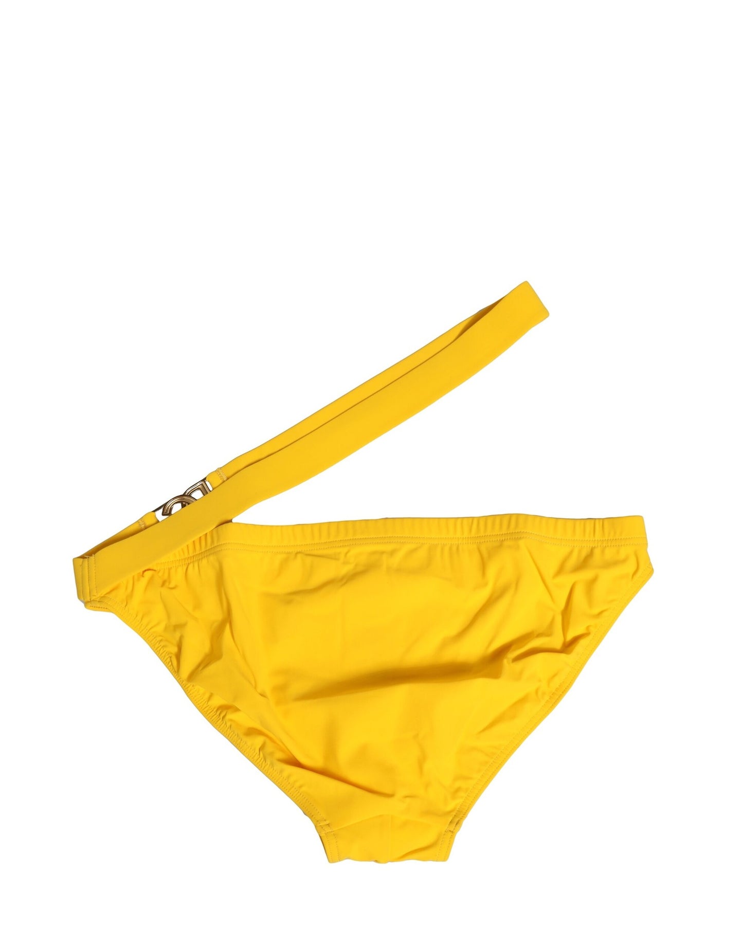 Maillot de bain slip de plage Dolce & Gabbana à ceinture jaune et logo
