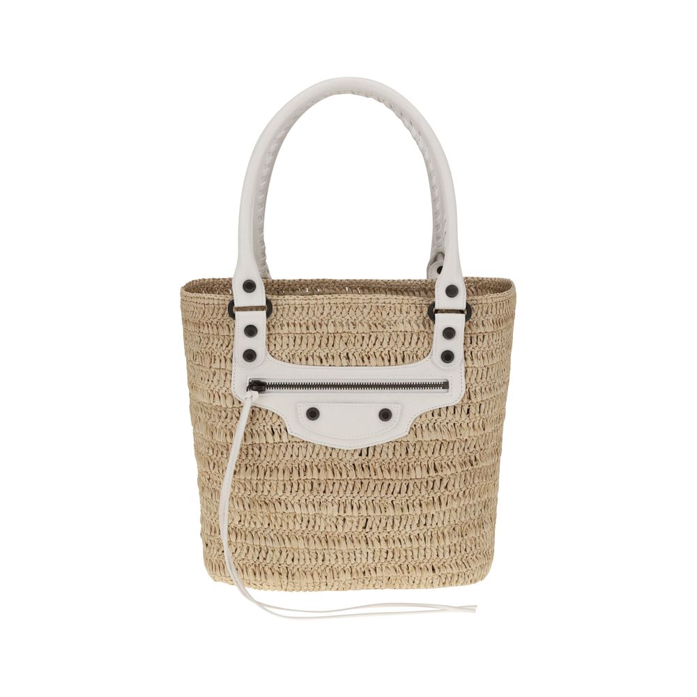 Petit sac à bandoulière en paille Balenciaga Le City