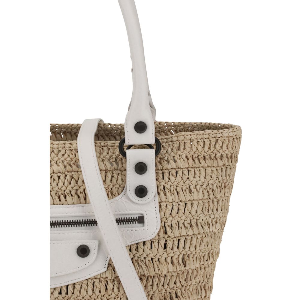 Petit sac à bandoulière en paille Balenciaga Le City