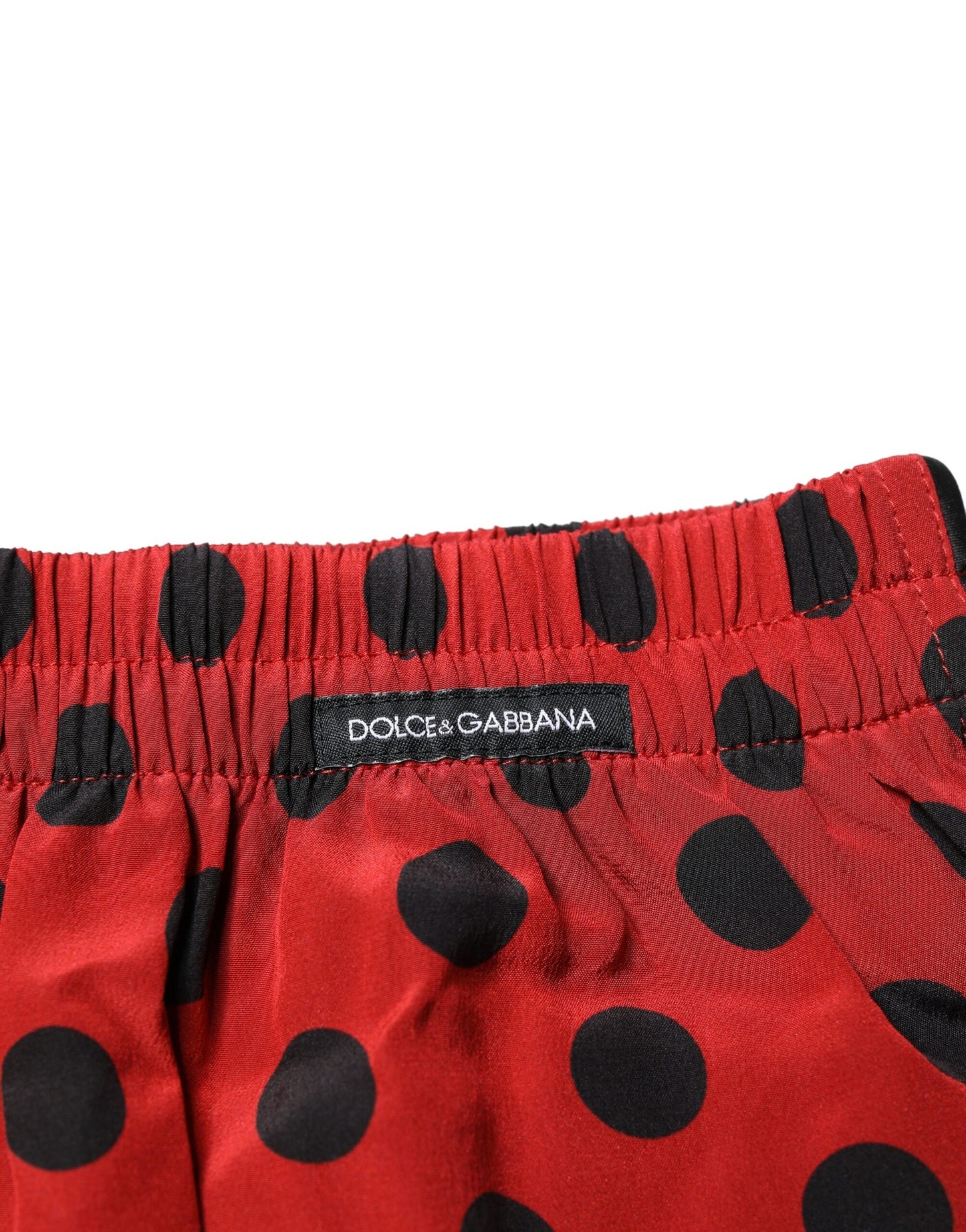Boxer Dolce & Gabbana en soie rouge à pois