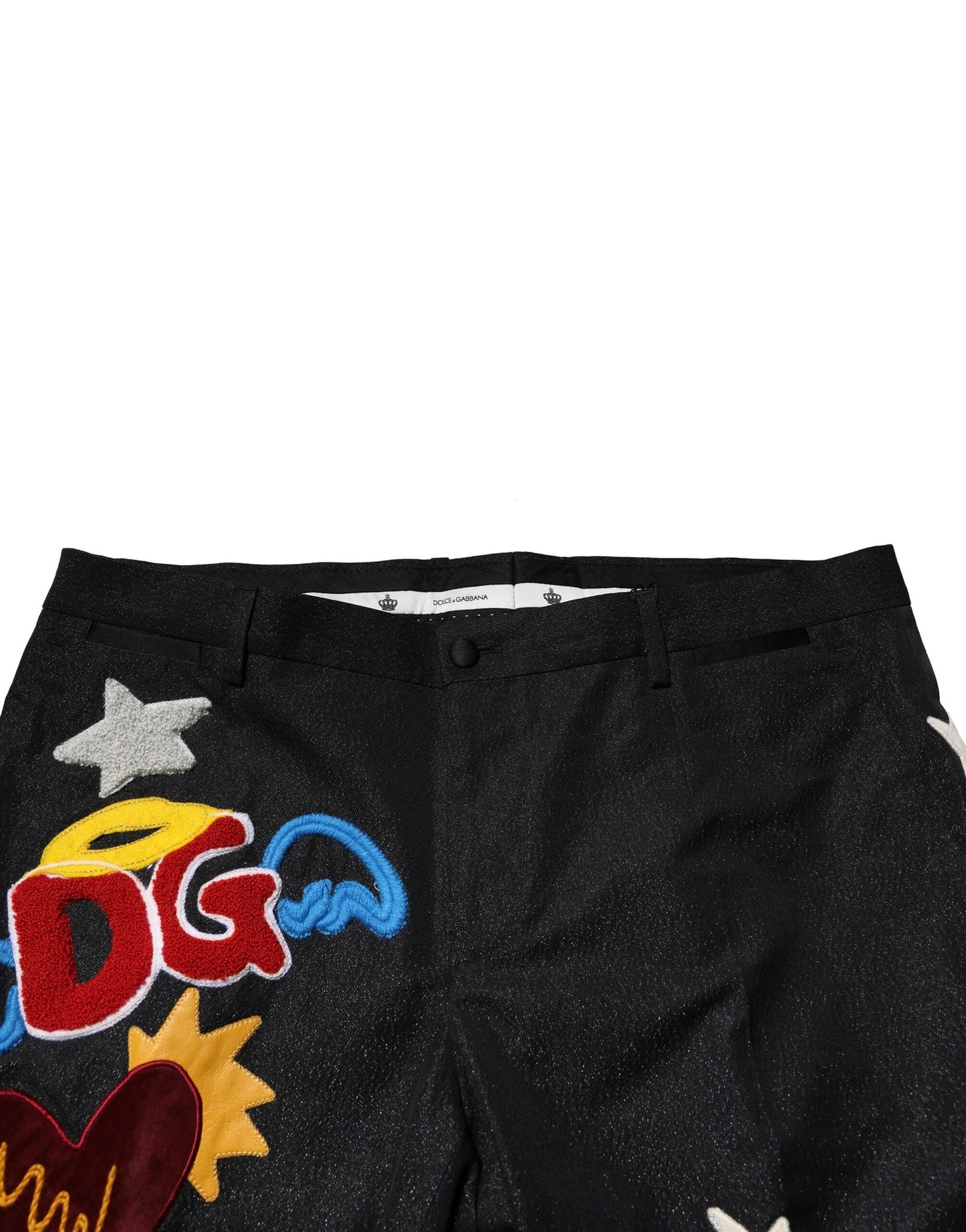 Pantalon homme Dolce & Gabbana noir à broderies graphiques