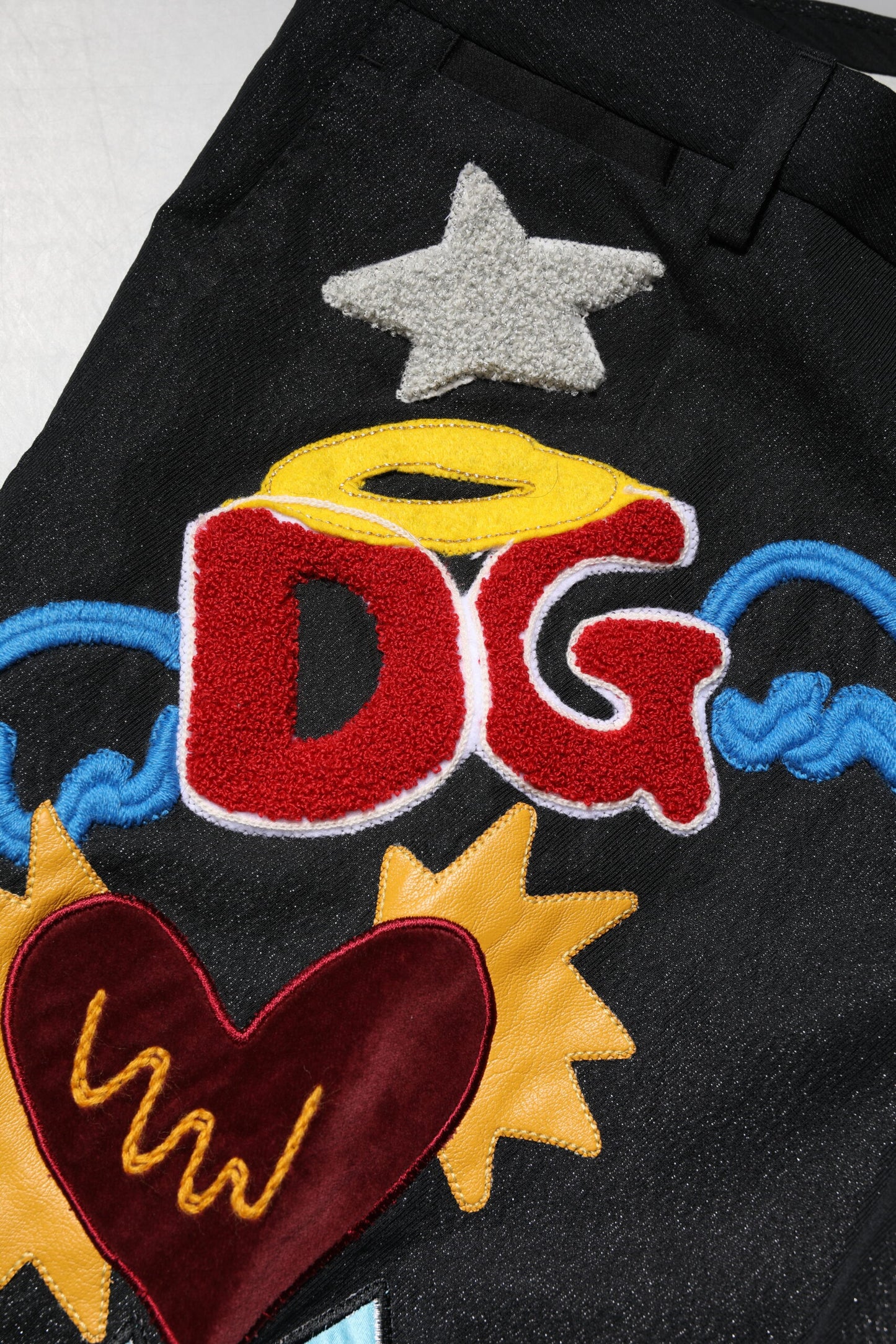 Pantalon homme Dolce & Gabbana noir à broderies graphiques