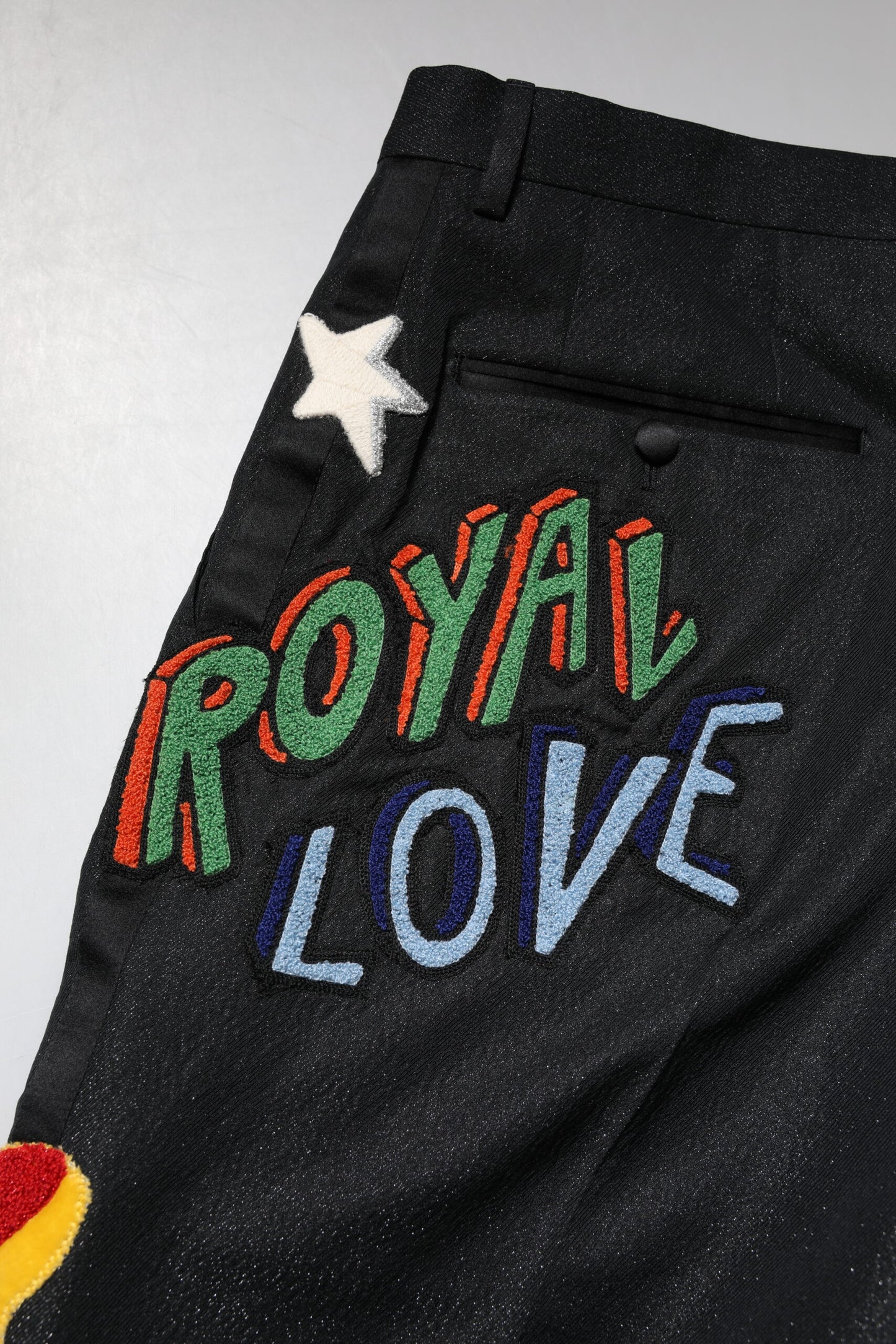 Pantalon homme Dolce & Gabbana noir à broderies graphiques
