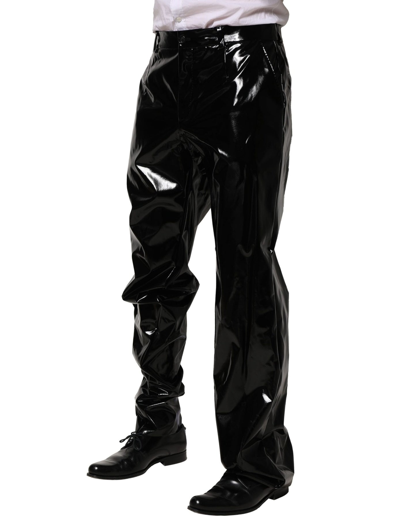 Pantalon droit en nylon noir Dolce & Gabbana pour homme