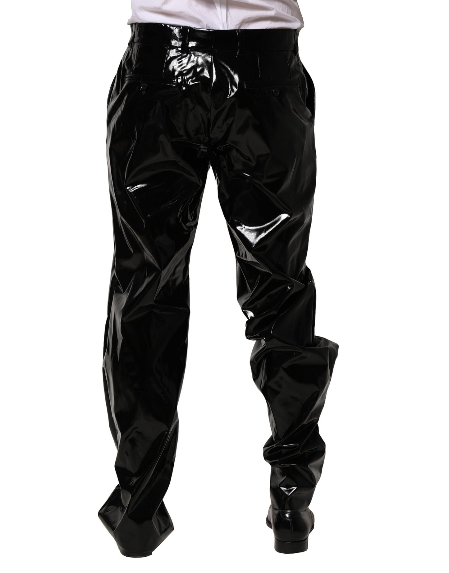 Pantalon droit en nylon noir Dolce & Gabbana pour homme