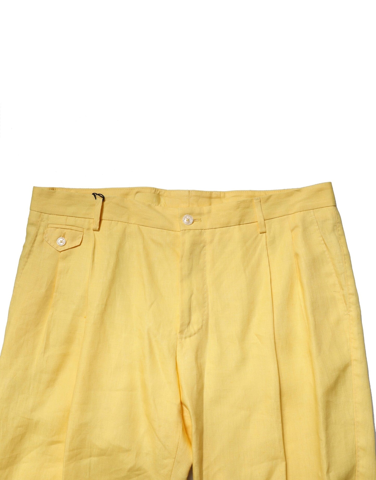 Pantalon fuselé en lin jaune Dolce & Gabbana pour homme