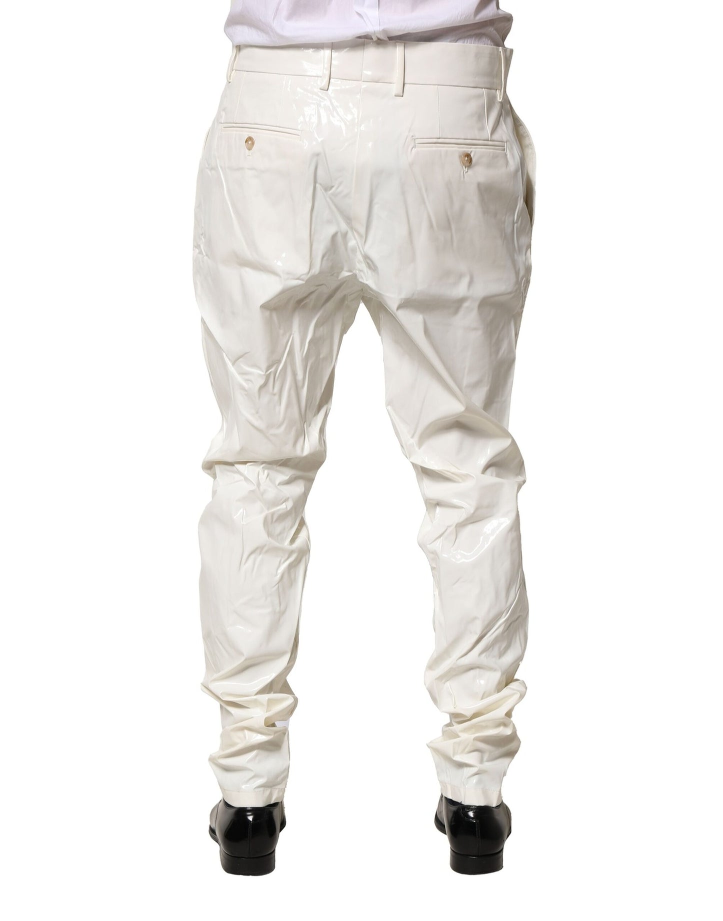 Pantalon fuselé en nylon blanc Dolce & Gabbana pour homme