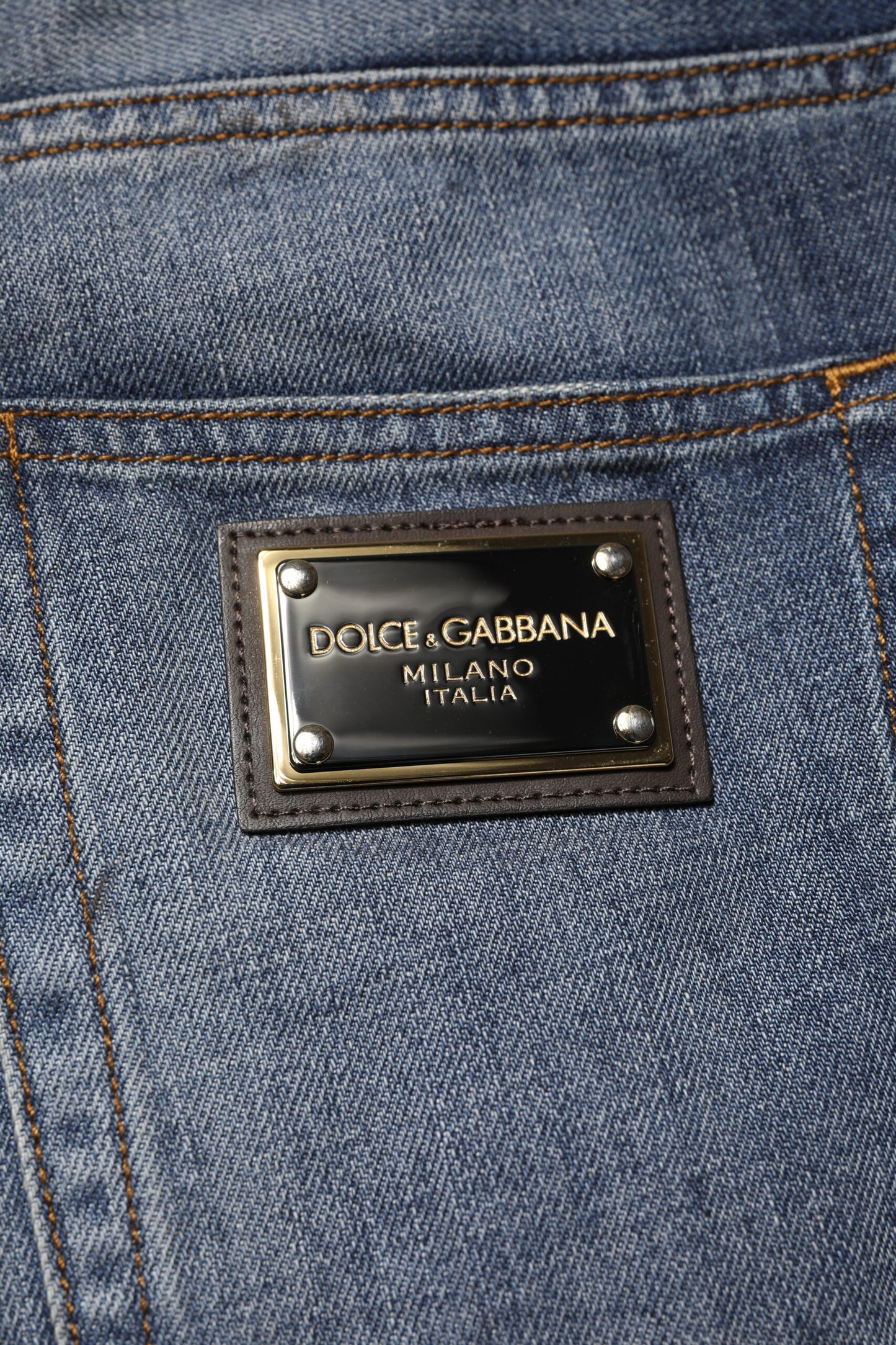 Jean Dolce & Gabbana bleu délavé en coton déchiré pour homme
