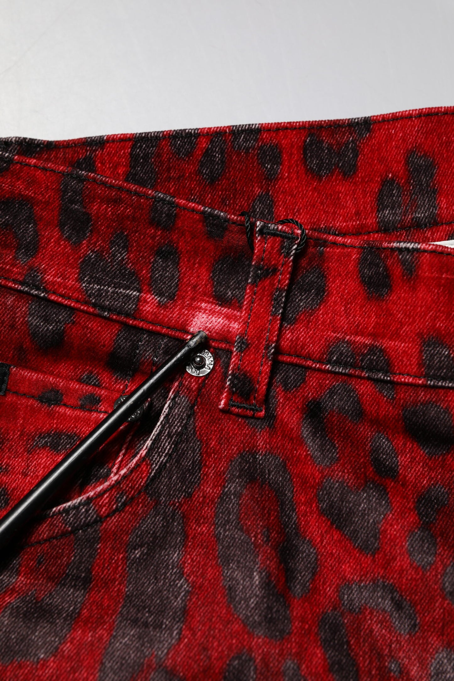 Jean skinny en coton à imprimé léopard rouge Dolce & Gabbana