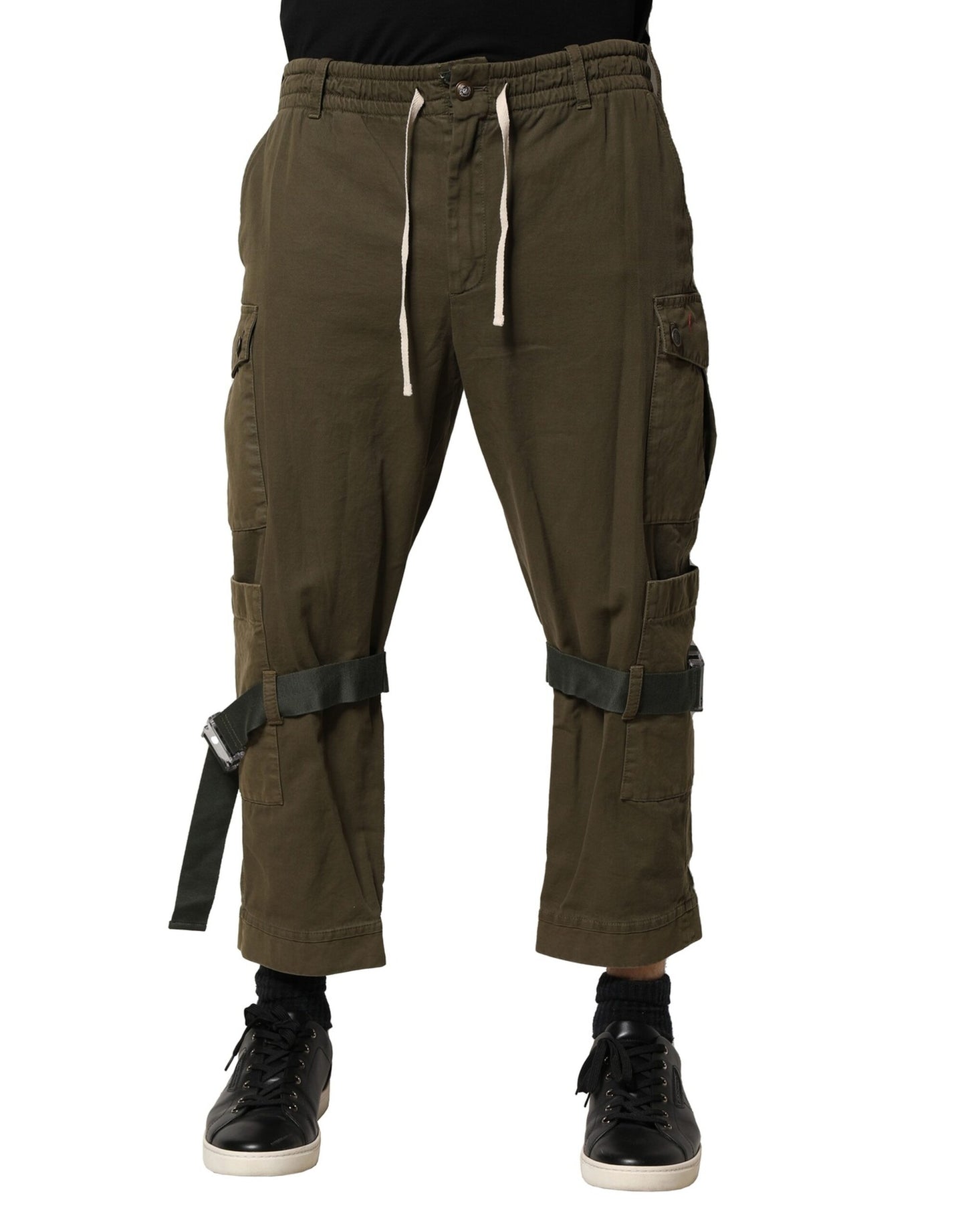 Dolce & Gabbana Brown Cotton Cargo Drawstring Pants by Dolce & Gabbana