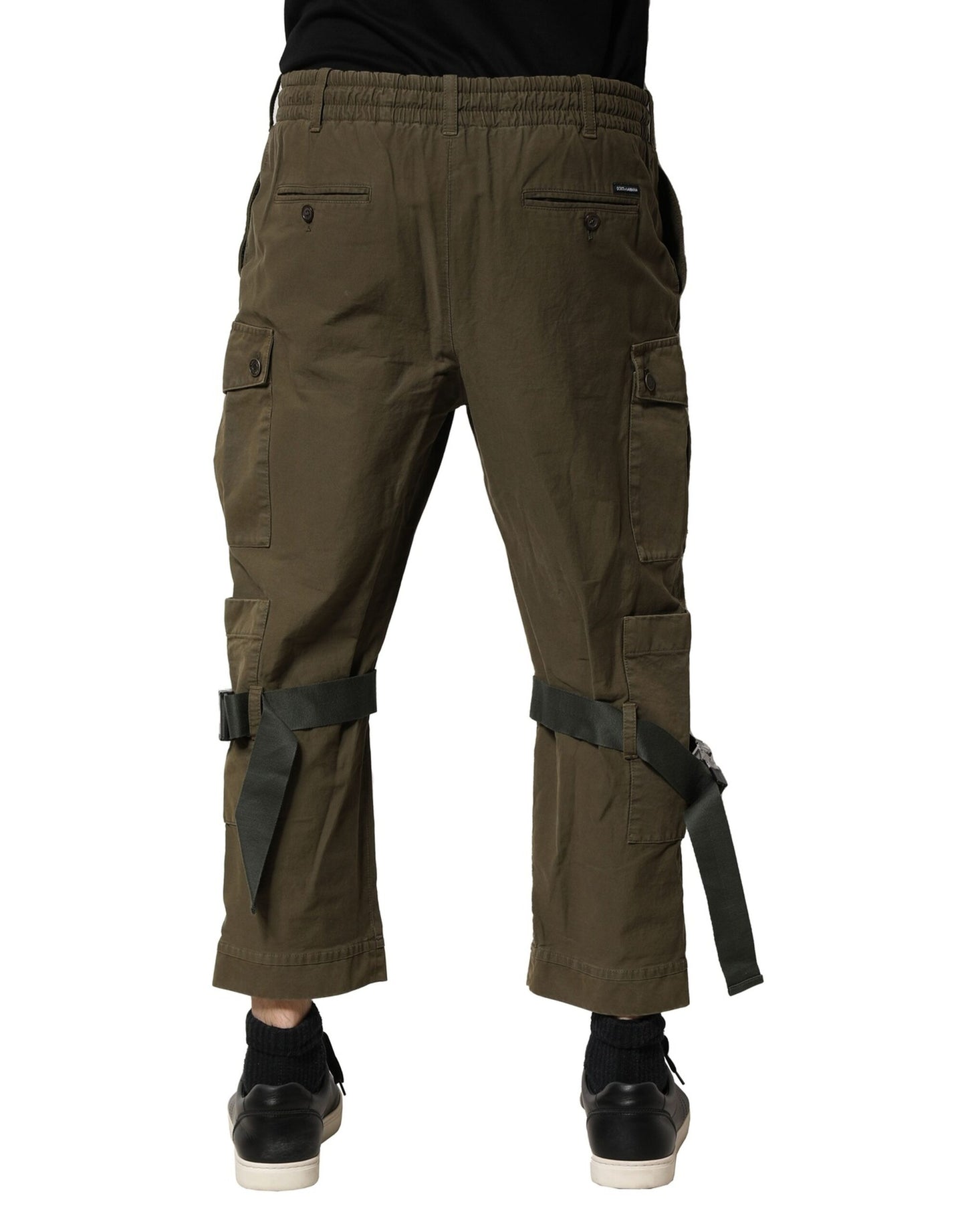 Dolce & Gabbana Brown Cotton Cargo Drawstring Pants by Dolce & Gabbana