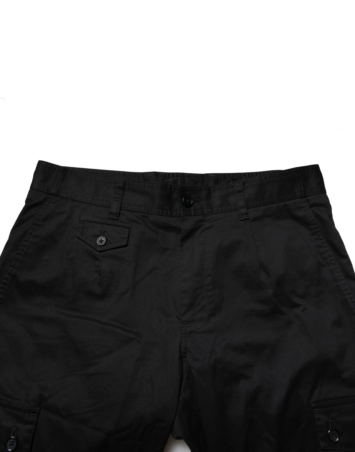 Pantalon slim habillé en coton noir Dolce & Gabbana