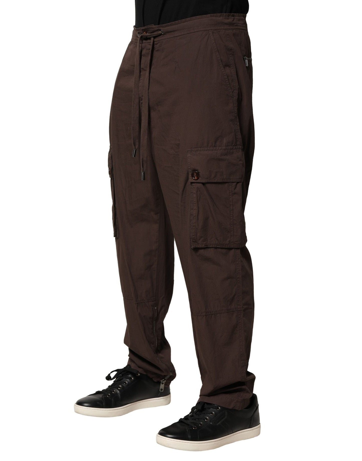 Pantalon de jogging cargo en coton marron Dolce & Gabbana pour homme