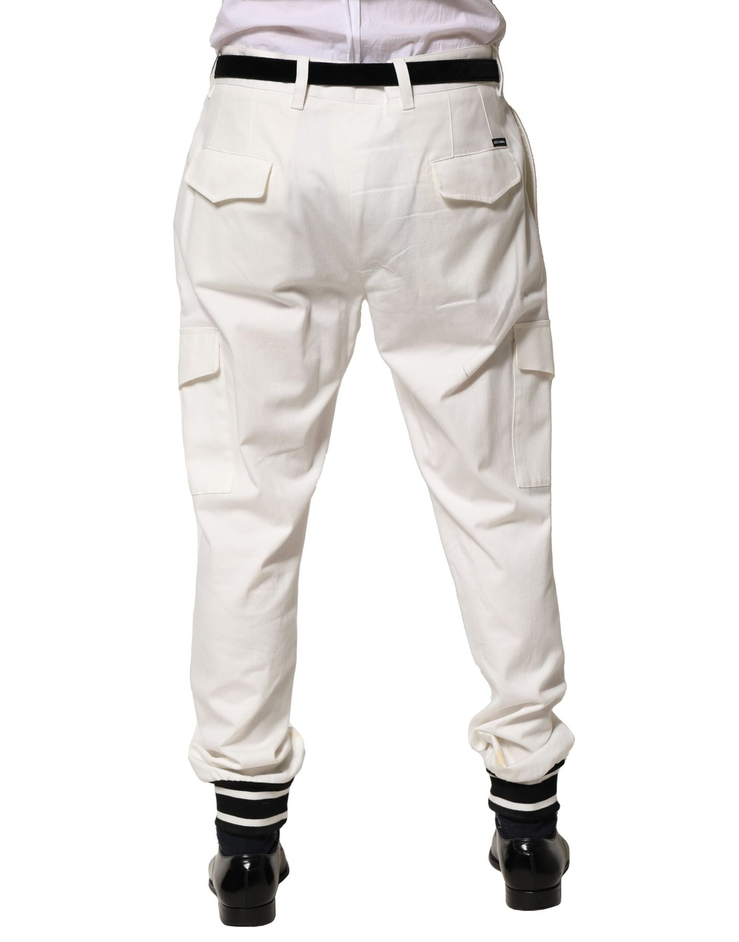 Pantalon de jogging cargo en coton blanc Dolce & Gabbana pour homme