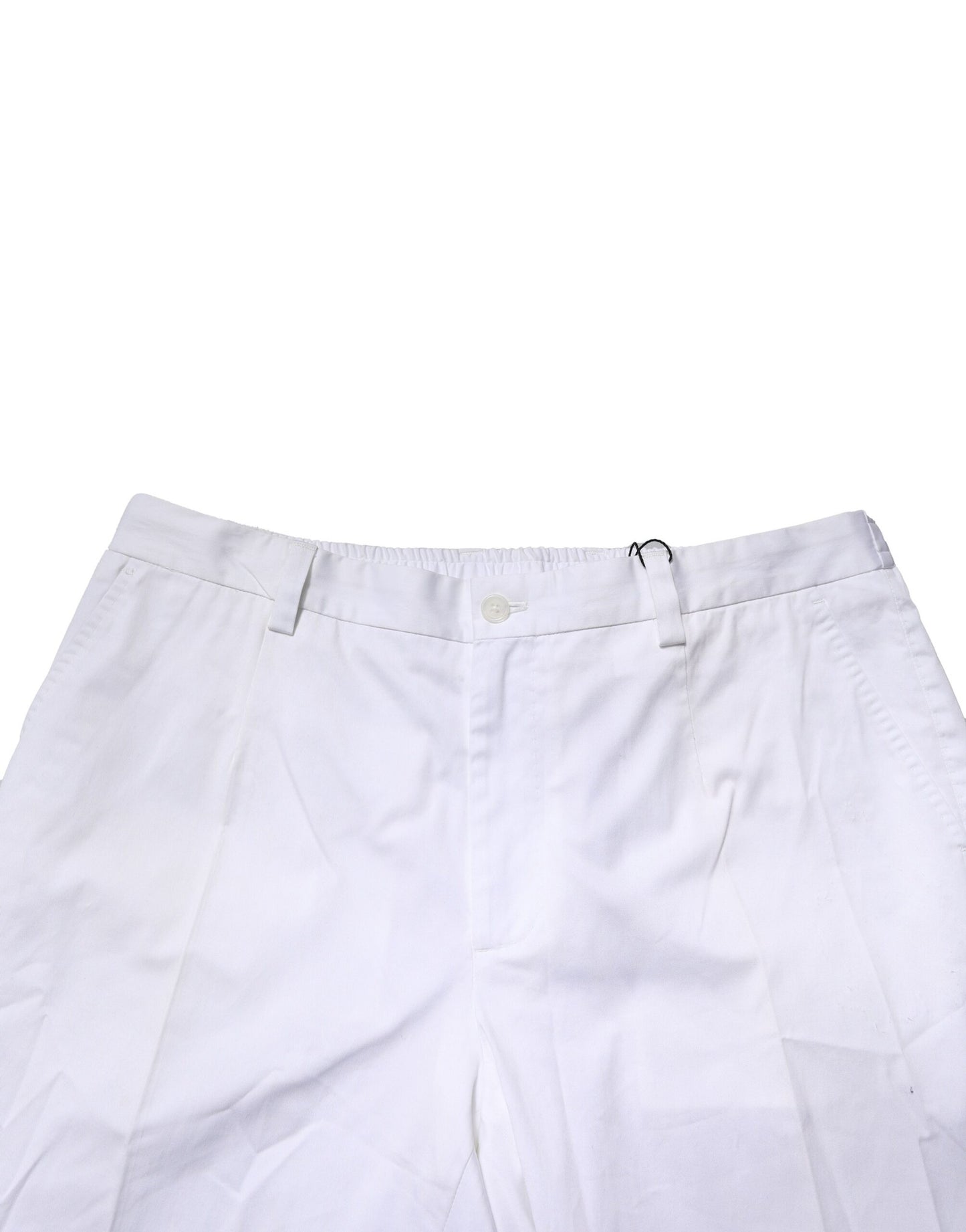 Pantalon slim habillé en coton blanc Dolce & Gabbana
