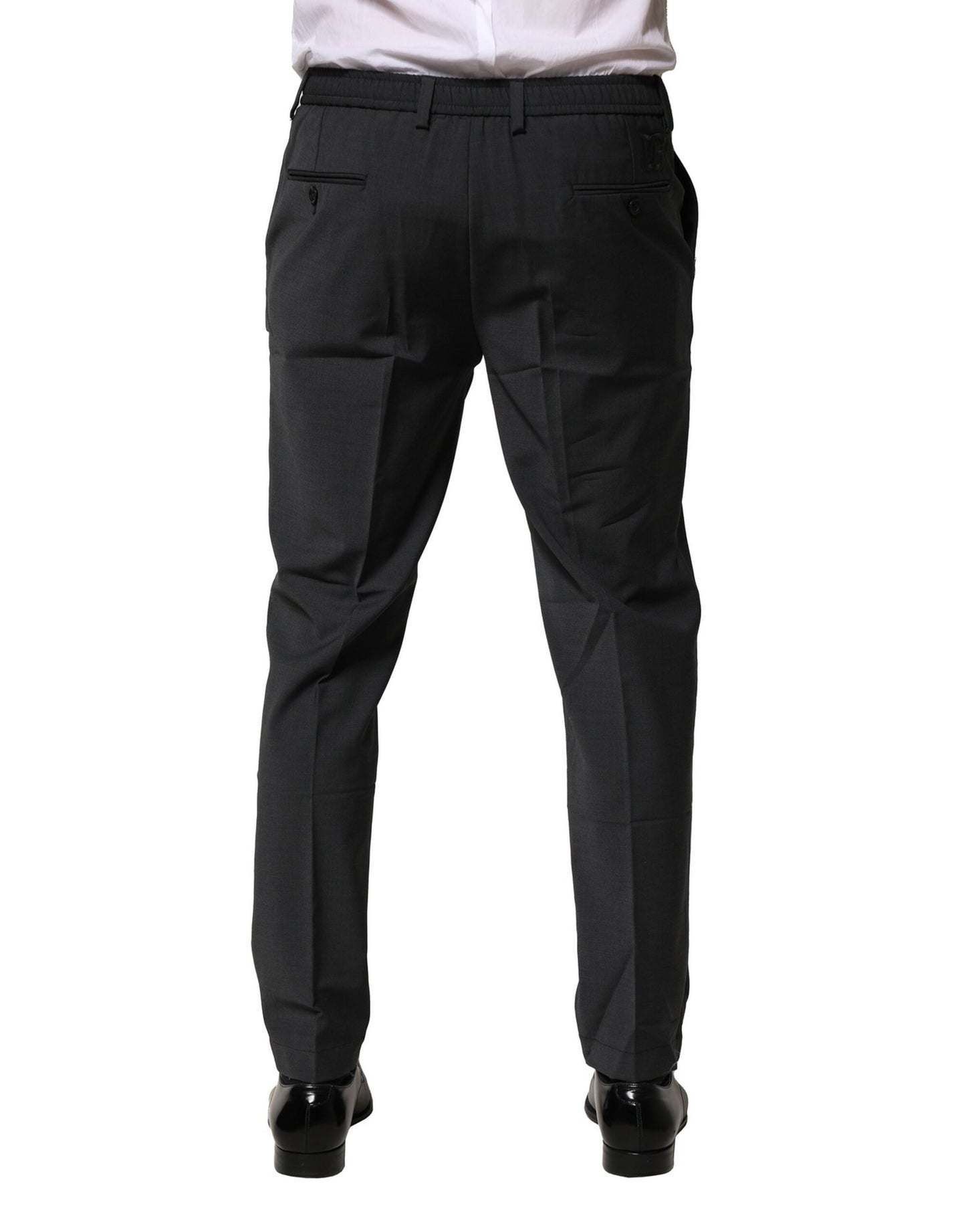 Dolce & Gabbana Robe en laine noire Pantalon slim habillé