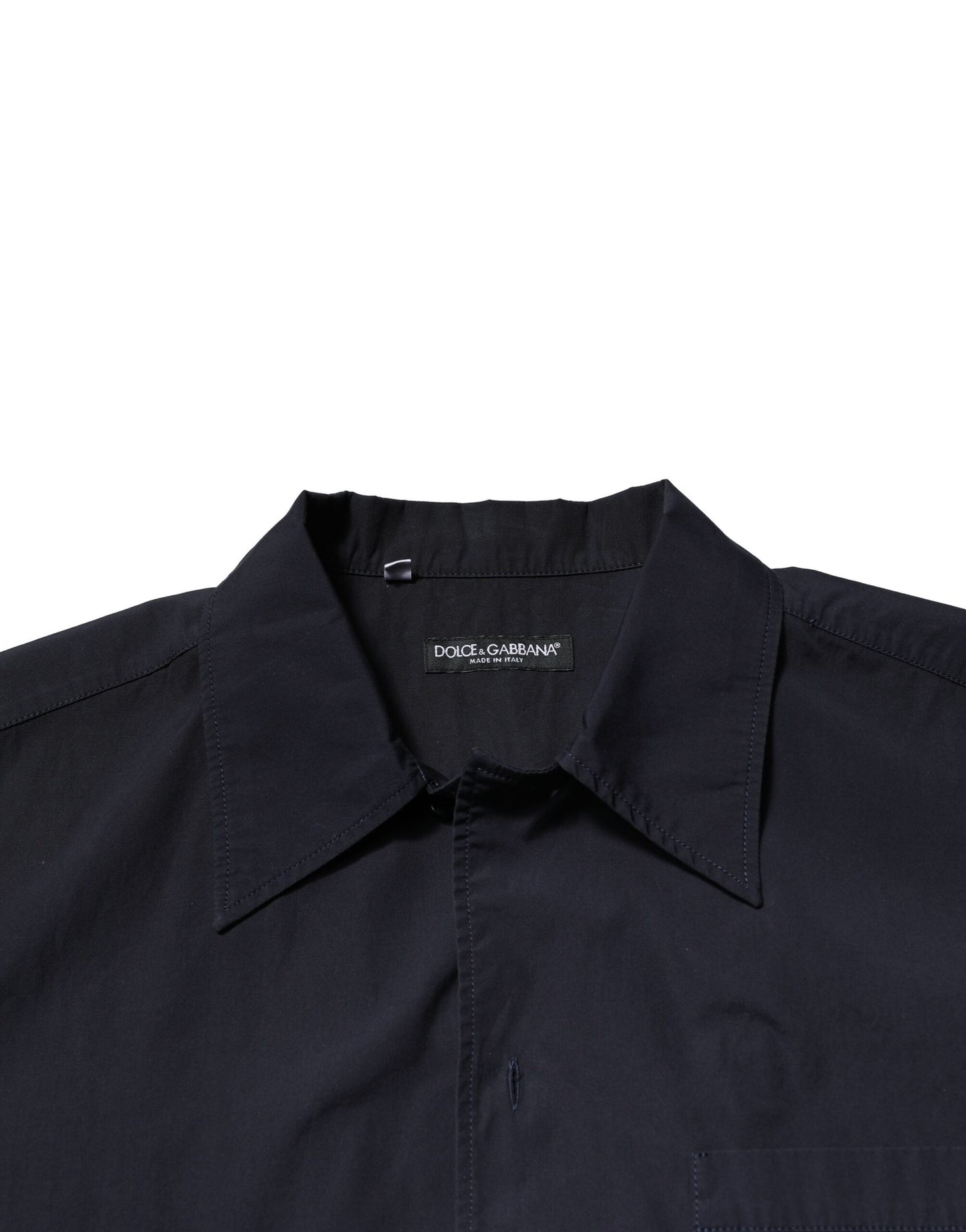 Dolce & Gabbana Dark Blue Cotton Short Sleeves Casual Shirt by Dolce & Gabbana