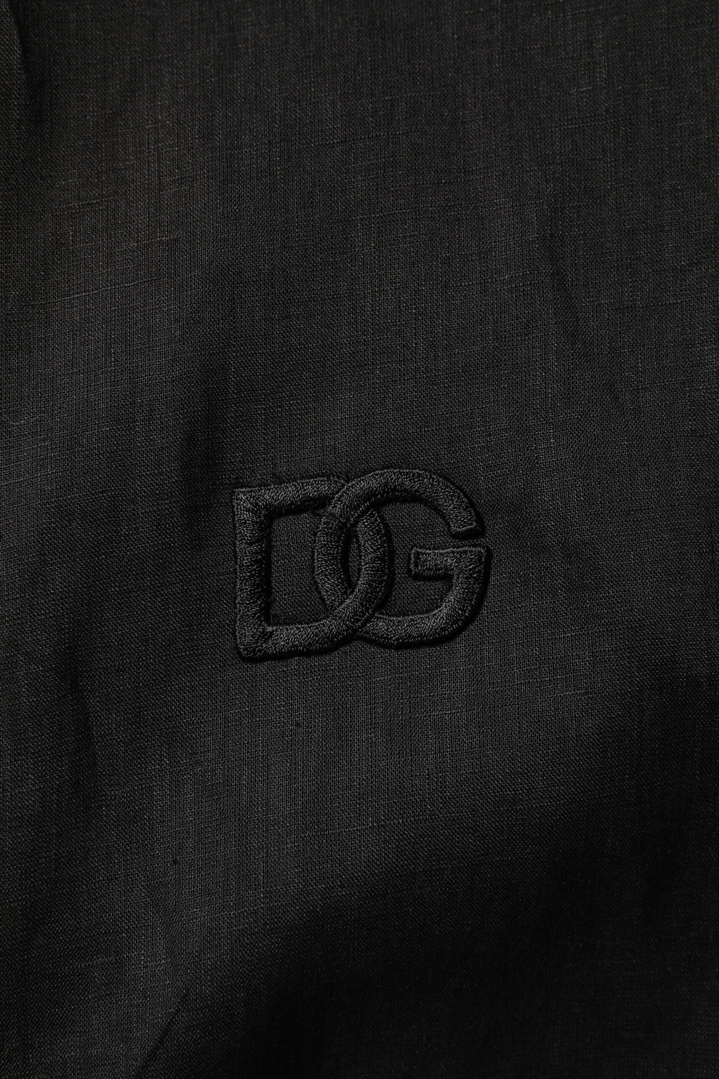 Dolce & Gabbana Black Linen Long Sleeves Men Casual Shirt by Dolce & Gabbana