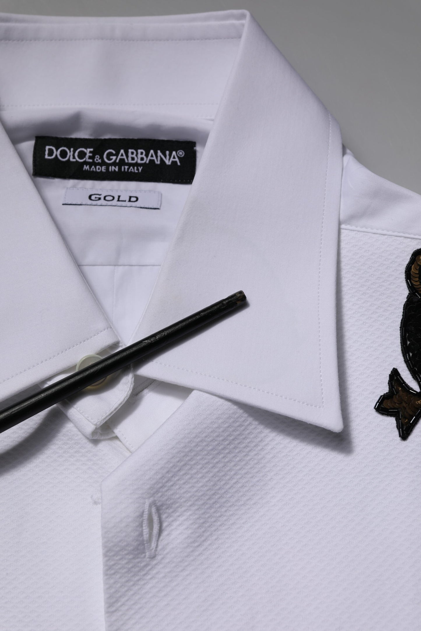 Dolce & Gabbana White GOLD Embellished Formal Men Dress Shirt by Dolce & Gabbana