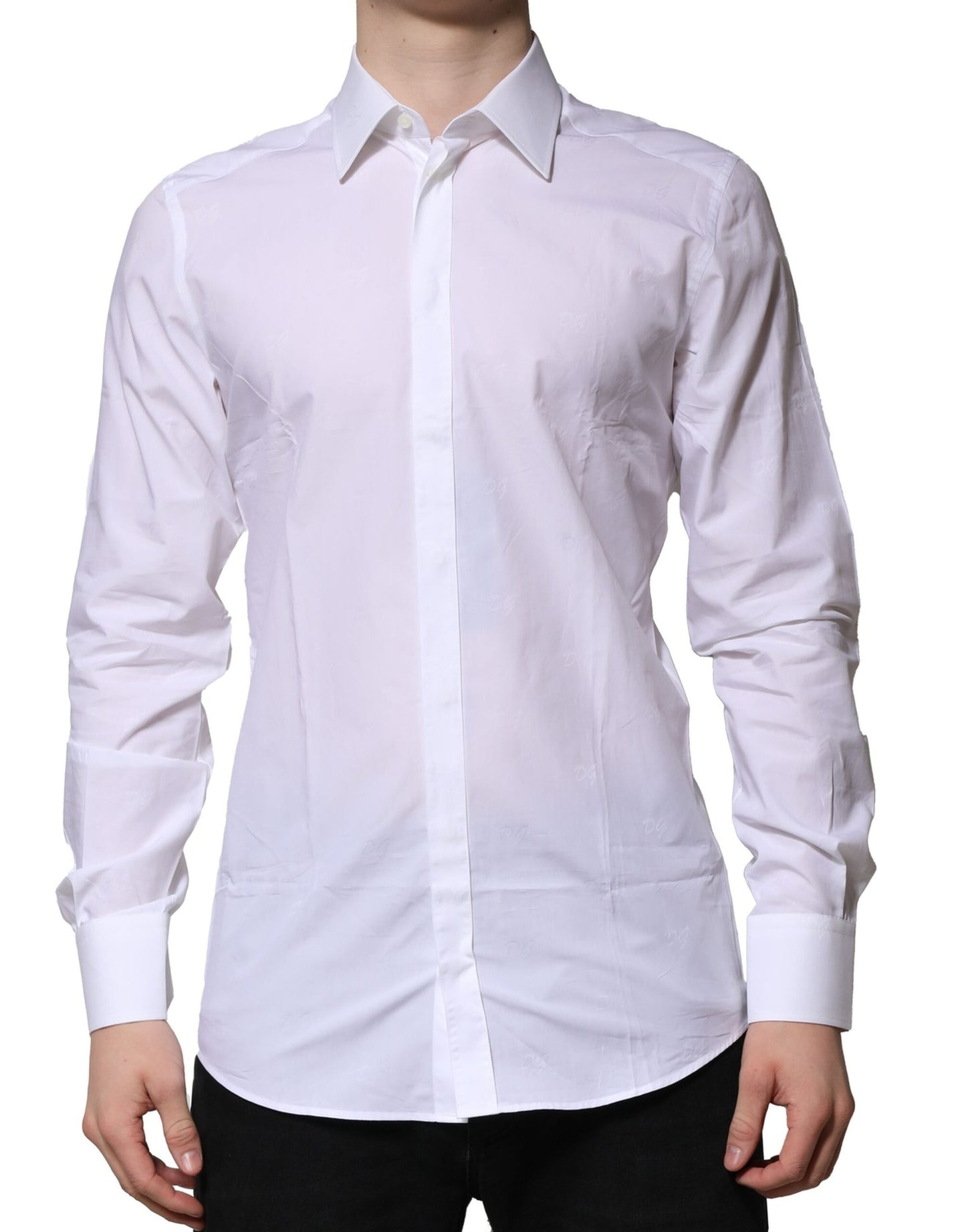 Dolce & Gabbana White GOLD Long Sleeves Dress Formal Shirt by Dolce & Gabbana