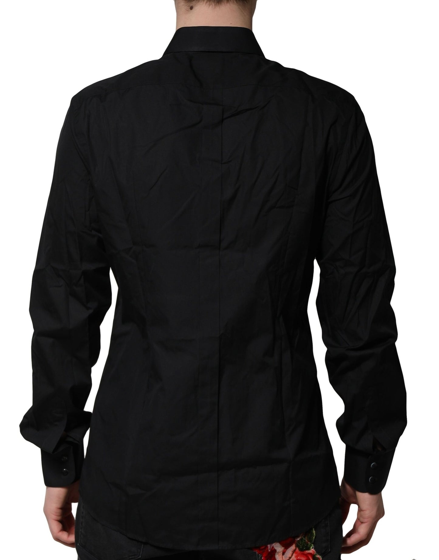 Dolce & Gabbana Black Cotton GOLD Mens Dress Formal Shirt by Dolce & Gabbana