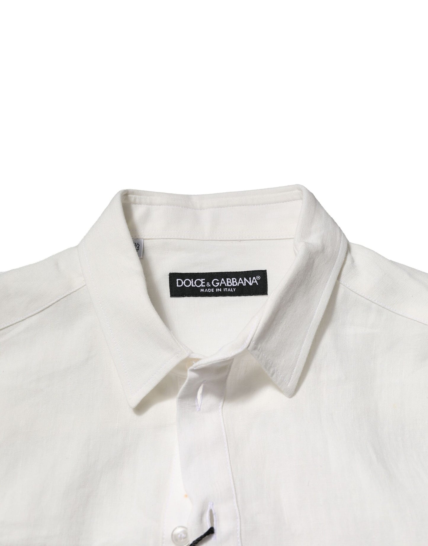 Dolce & Gabbana White DG Crown Embellish Dress Formal Shirt by Dolce & Gabbana