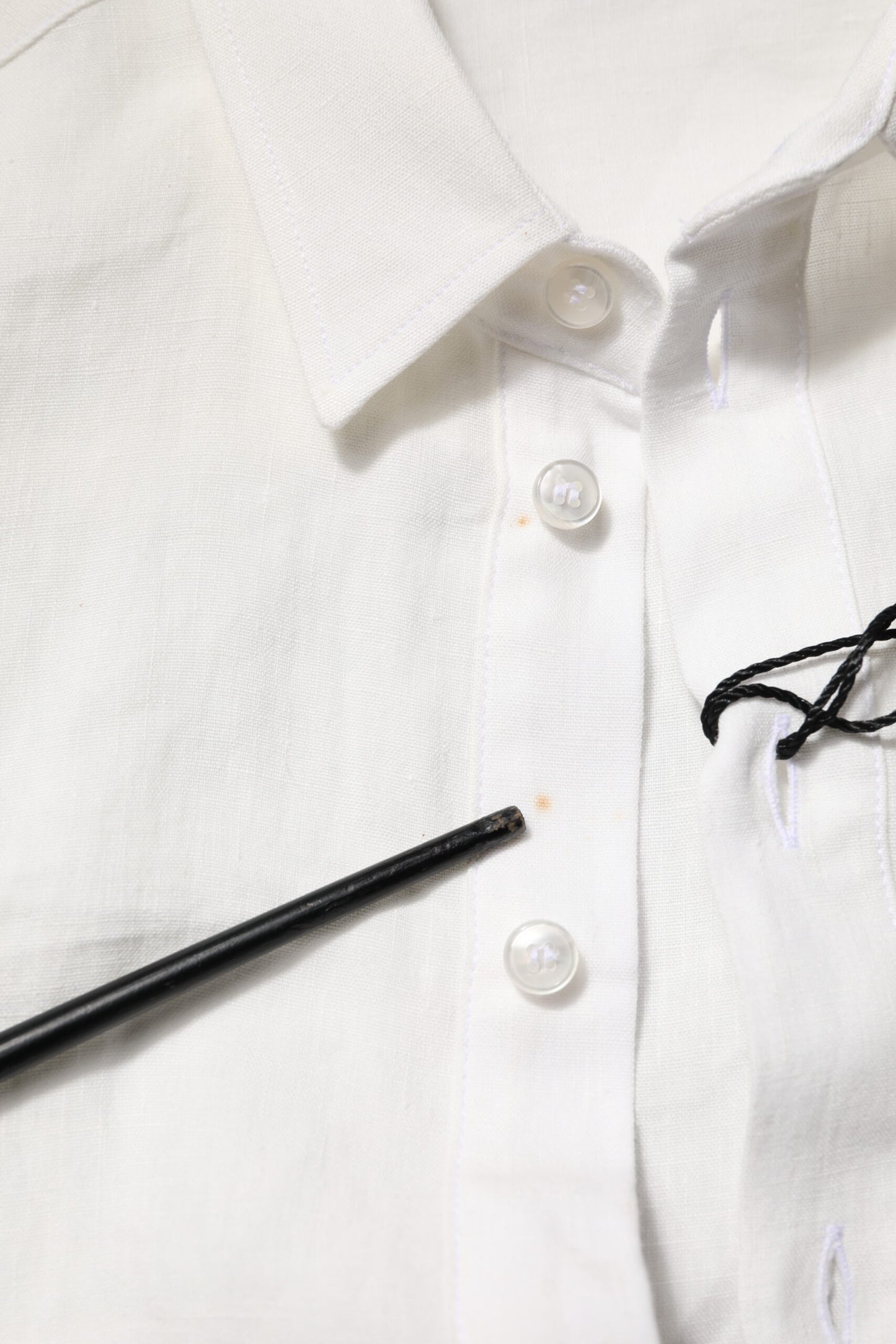 Dolce & Gabbana White DG Crown Embellish Dress Formal Shirt by Dolce & Gabbana