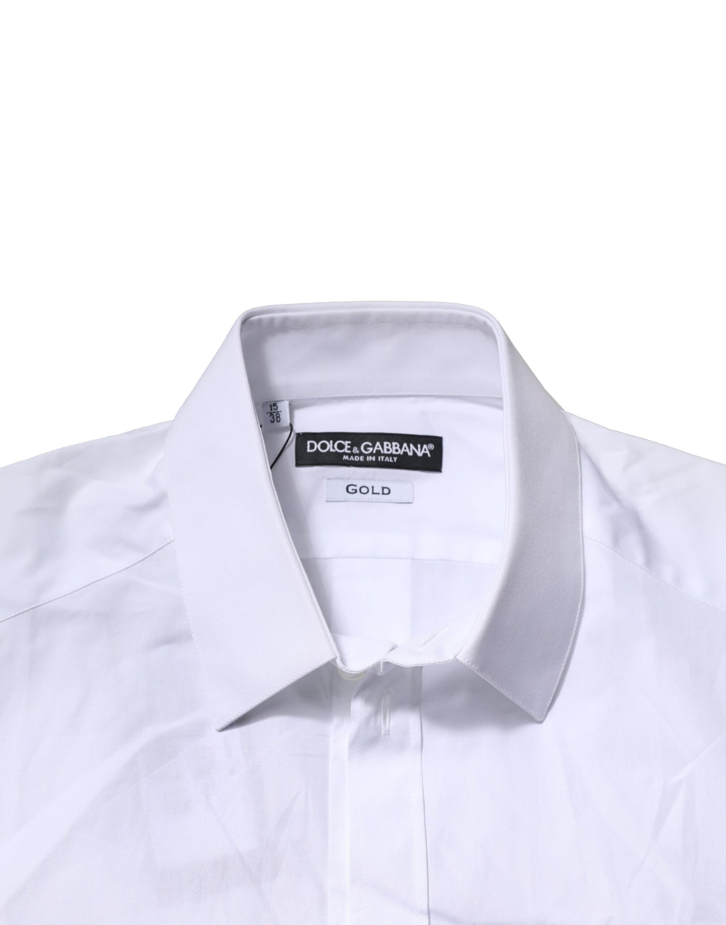 Dolce & Gabbana White Cotton Short Sleeves GOLD Casual Shirt by Dolce & Gabbana