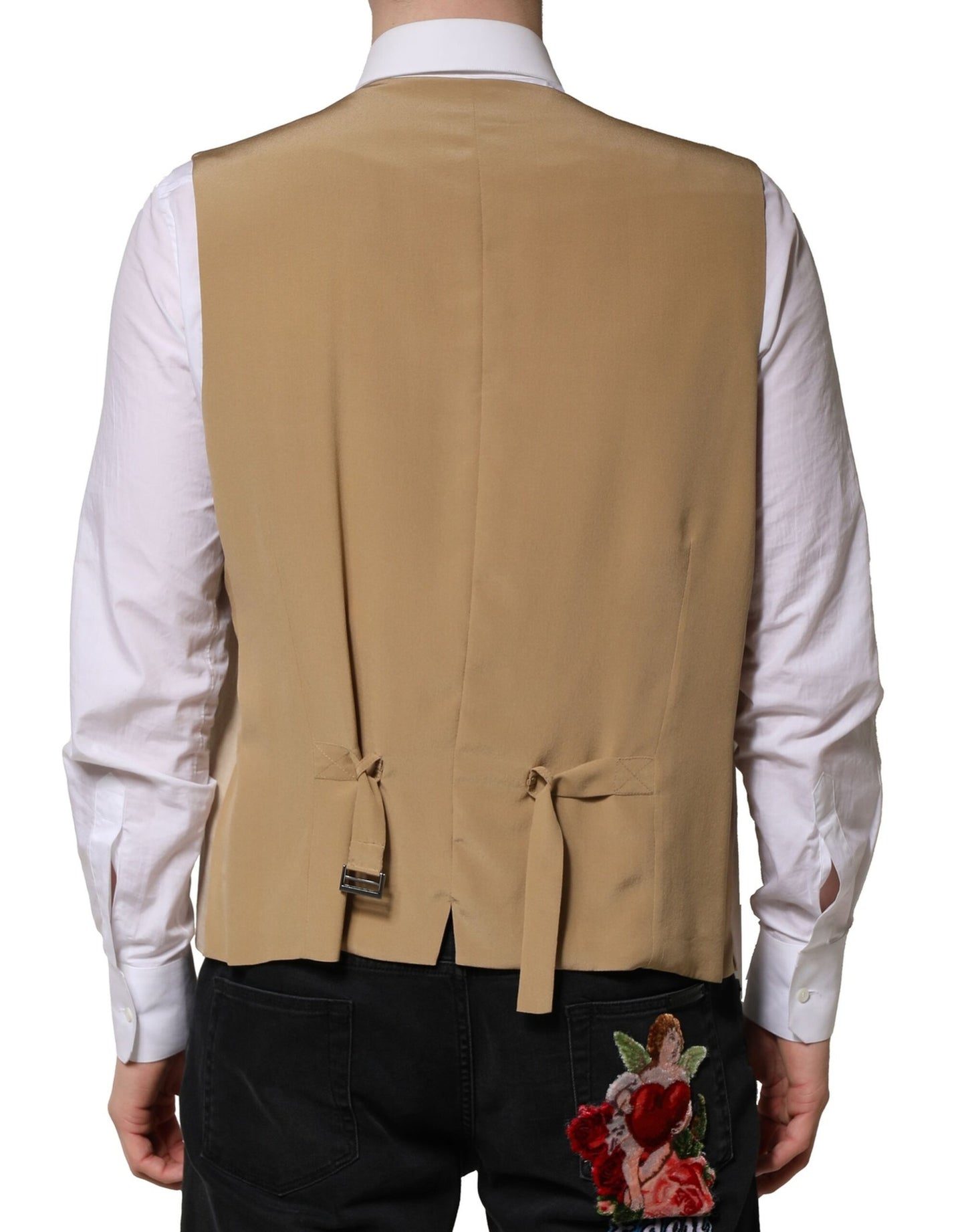 Gilet habillé en lin beige Dolce & Gabbana pour homme