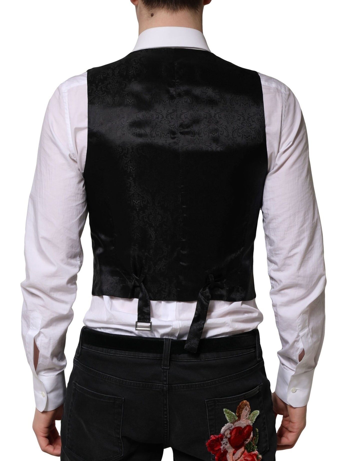 Gilet habillé en laine grise Dolce & Gabbana pour homme