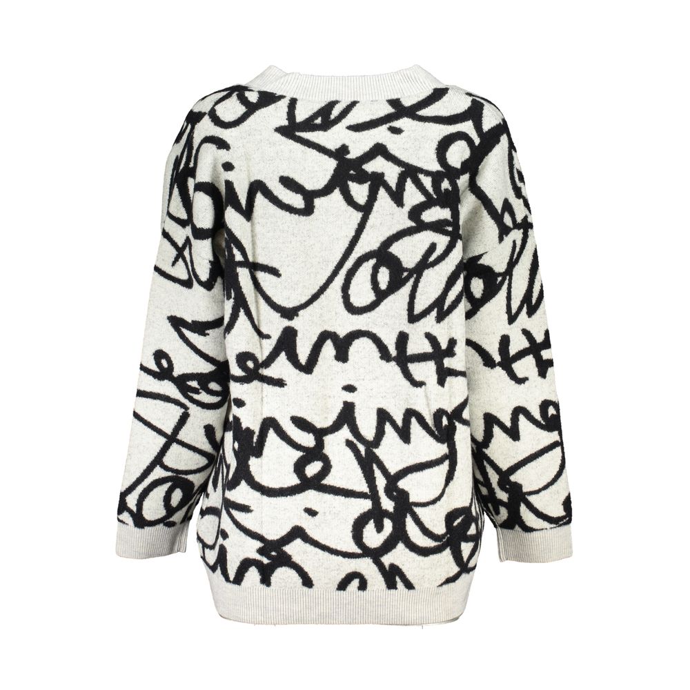Desigual Chic Contrasting V-Neck Cardigan by Desigual