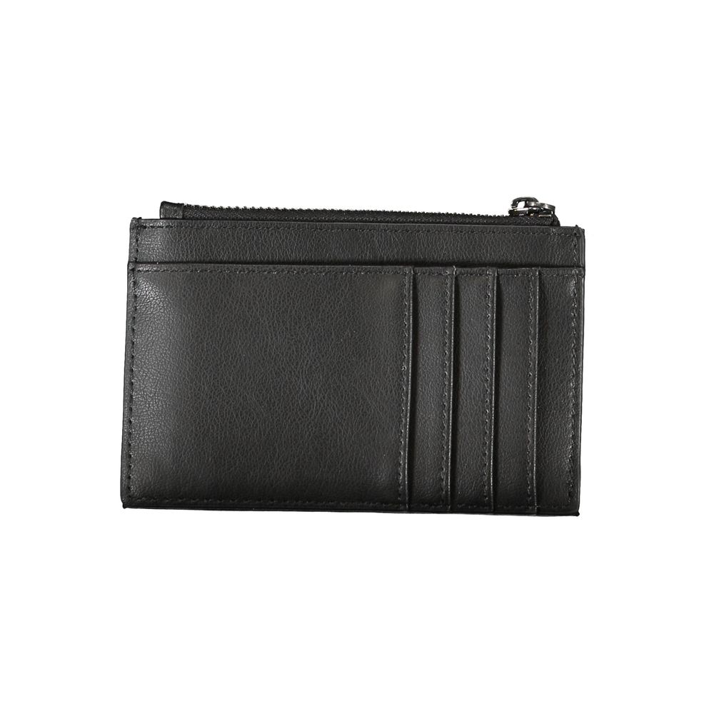 Portefeuille zippé noir élégant Calvin Klein avec détails contrastés