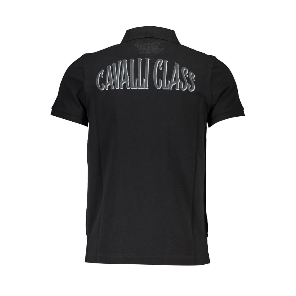 Polo Cavalli Class en coton noir pour homme