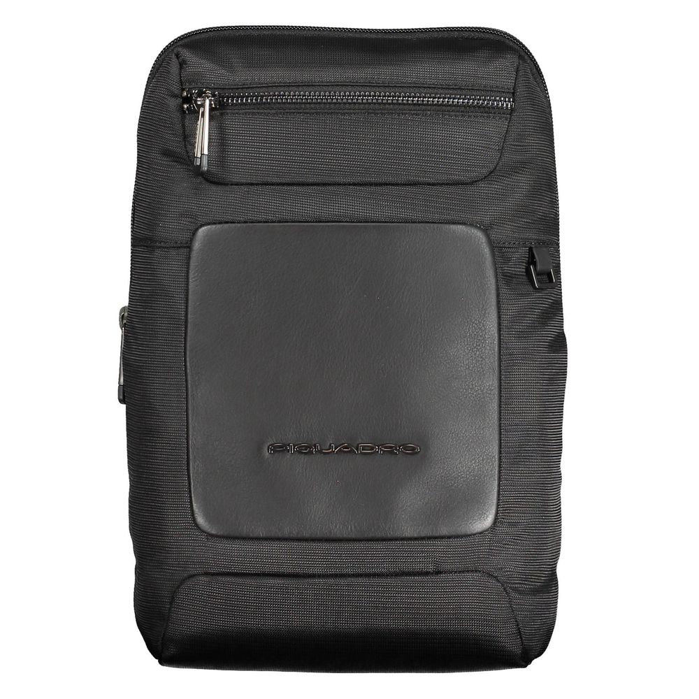 Sac bandoulière homme Piquadro en polyéthylène recyclé noir