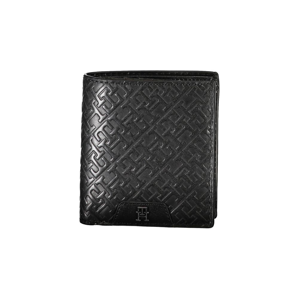 Tommy Hilfiger Sleek Black Leather Dual-Compartment Wallet by Tommy Hilfiger