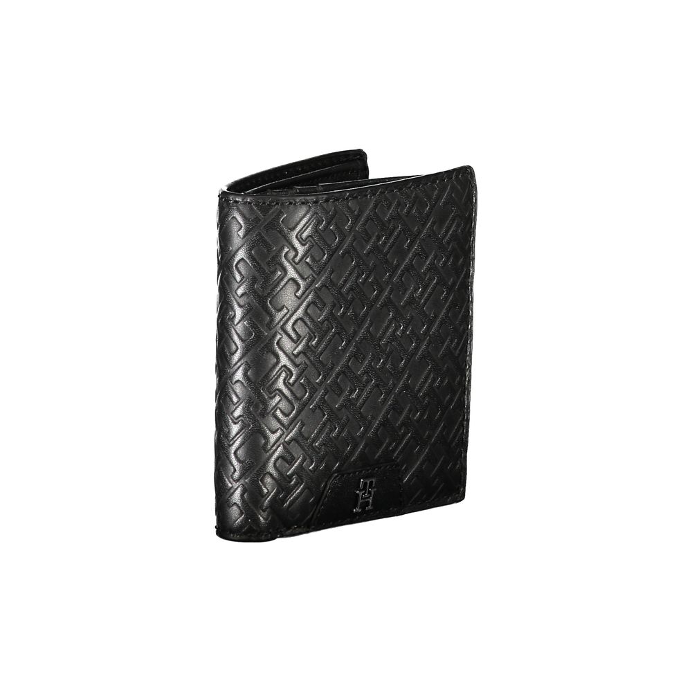 Tommy Hilfiger Sleek Black Leather Dual-Compartment Wallet by Tommy Hilfiger