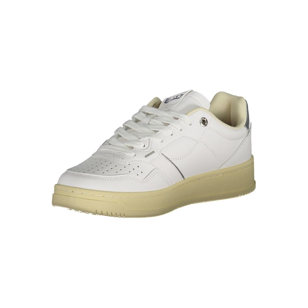 Gas White Artificial Leather Sneaker by Gas