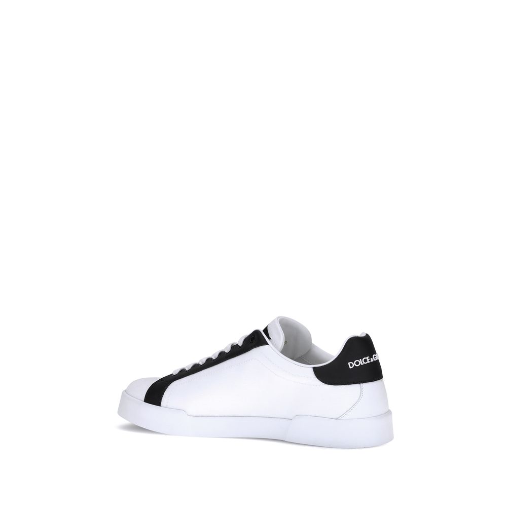 Dolce & Gabbana Leren Sneakers Logoed Premium – Zwart