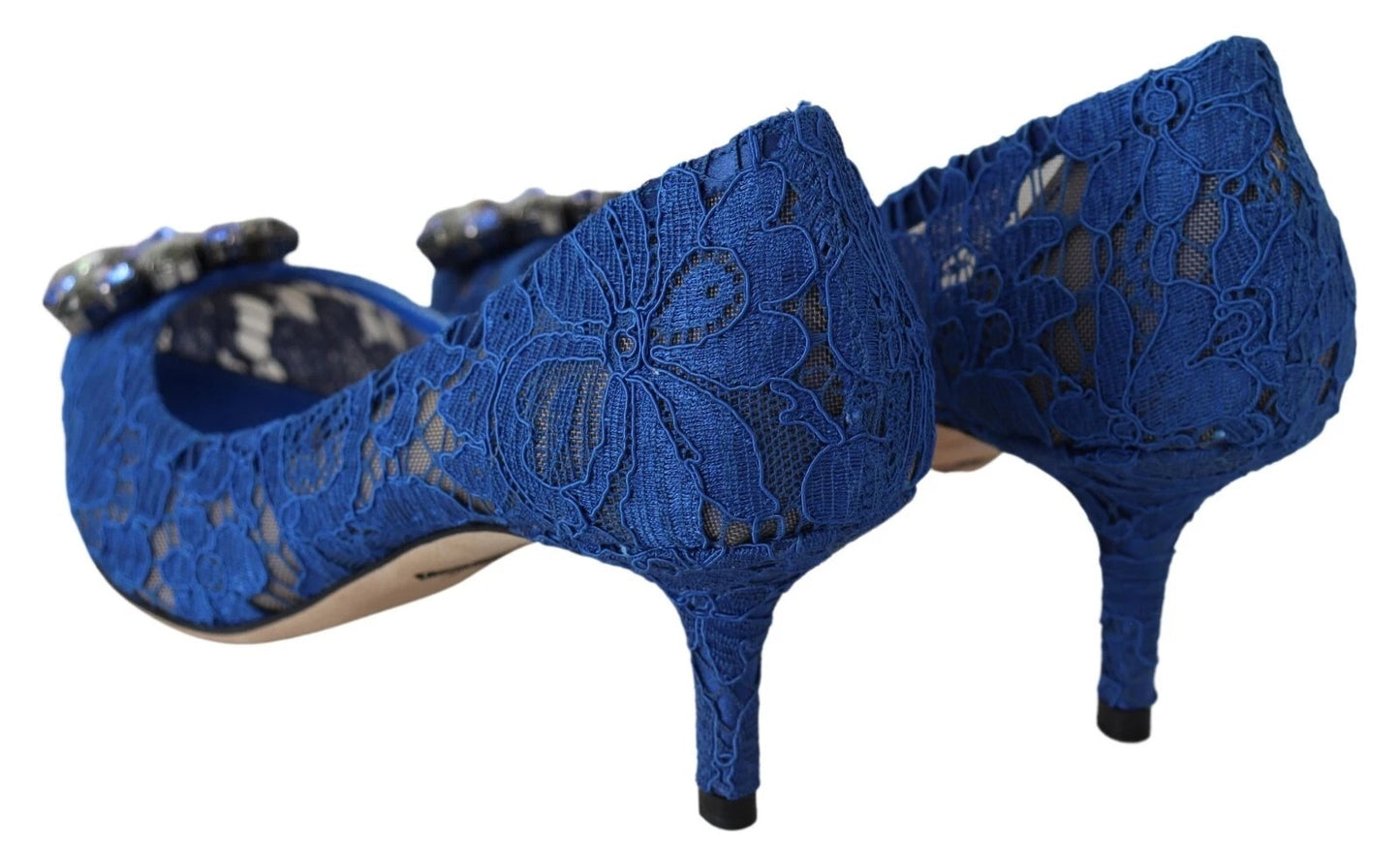Ballerines Dolce & Gabbana en dentelle bleue et cristaux