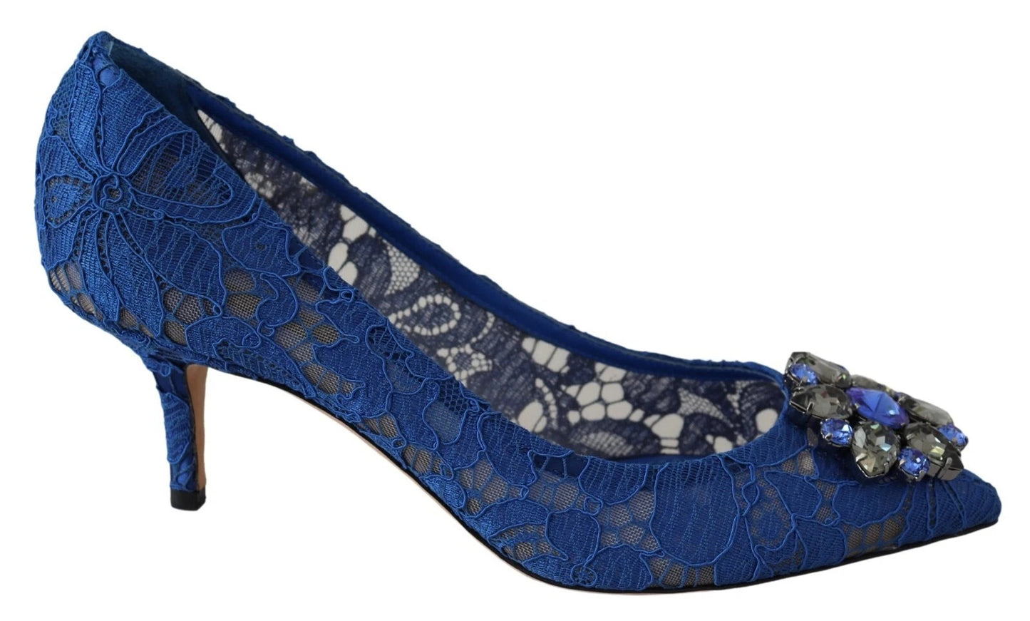 Ballerines Dolce & Gabbana en dentelle bleue et cristaux