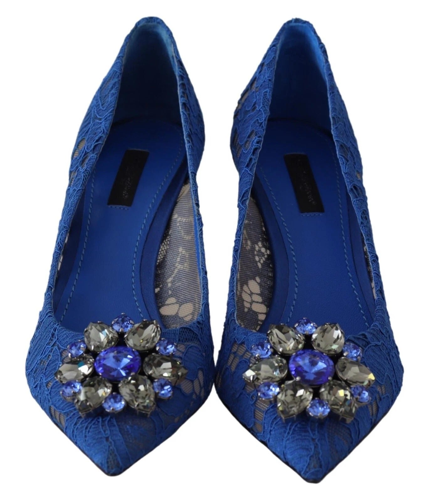Ballerines Dolce & Gabbana en dentelle bleue et cristaux